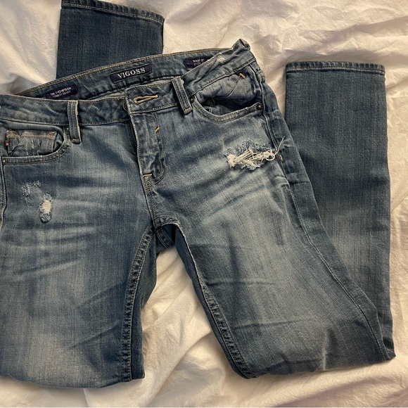 Vigoss Distressed Thompson Tomboy Jeans - Picture 1 of 4
